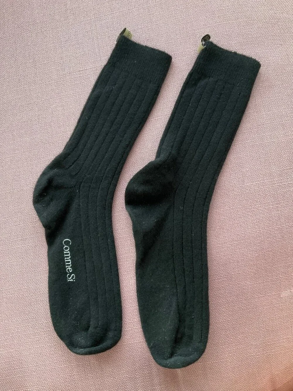 Comme Si the Cashmere Sock in Black 39-42 Medium-Large Womens Knit Sweater